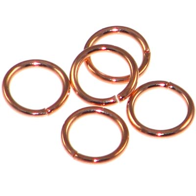 Bright Copper Jump Rings Open 9mm Outside Diameter Quantity:100