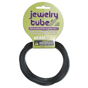 Jewelry Tube & Connectors 2mm Black Qty:5yds & 2 Connectors