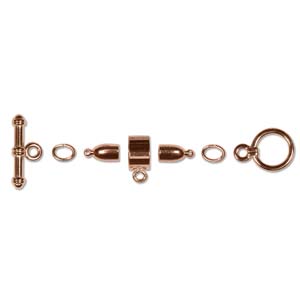 Copper Plated Kumihimo Finding Set 3mm Bullet Qty:1