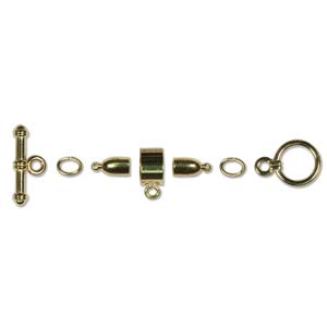 Gold Plated Kumihimo Finding Set 3mm Bullet Qty:1