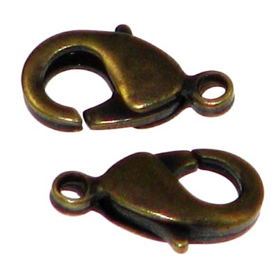 Antique Gold Lobster Clasps 12mm Quantity:10