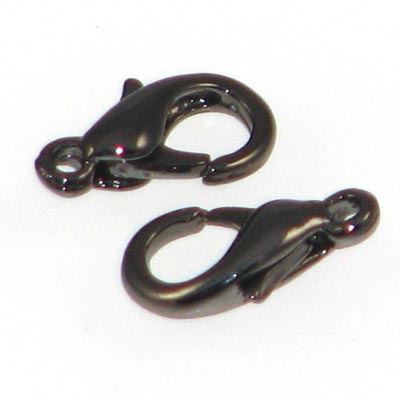 Hematite Plated Lobster Clasps 12mm Qty:10
