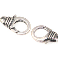 Antique Silver Plated Lobster Clasps Round Quantity:2
