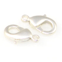 Silver Plated Lobster Clasps Matte 12mm Quantity:5