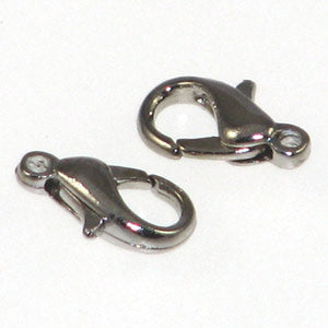 Rhodium Plated Lobster Clasps 12mm Qty:10