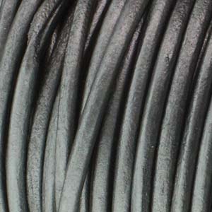Leather Cord 1.5mm Metallic Grey Qty:1yd