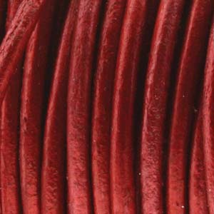 Leather Cord 1.5mm Metallic Moroccan Red Qty:1yd
