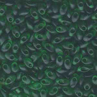 Miyuki Long Magatamas 4x7mm 0146F Green Transparent Matte 