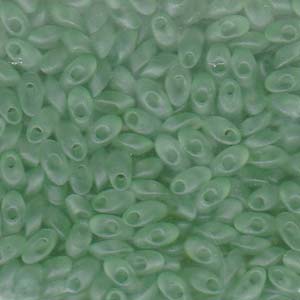 Miyuki Long Magatamas 4x7mm 2104F Sea Glass Green Transparent Matte