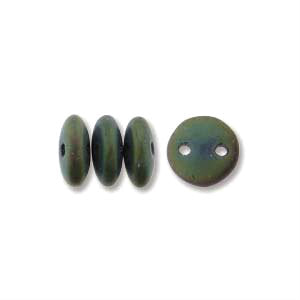 Czech Lentil Beads 6mm Iris Green Matte Qty:50