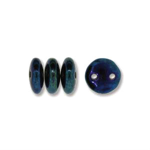 Czech Lentil Beads 6mm Iris Blue Qty:50