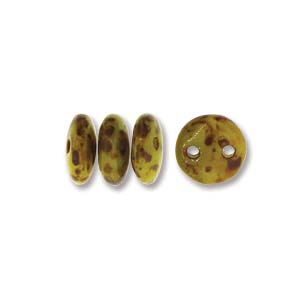 Czech Lentil Beads 6mm Chartreuse Picasso Qty:50
