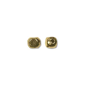 Gold Plated Rounded Cubes 4mm Qty:144