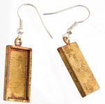 Antique Brass Handmade Bezel Earrings Rectangle 21x11x2mm Qty:2