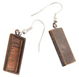 Antique Copper Handmade Bezel Earrings Rectangle *D* 21x11x2mm