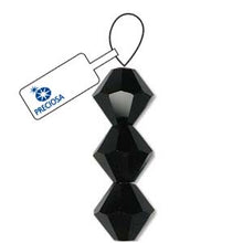 Load image into Gallery viewer, Preciosa 4mm Bicones Jet Qty:31 strung
