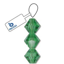 Load image into Gallery viewer, Preciosa 4mm Bicones Peridot Qty:31 strung
