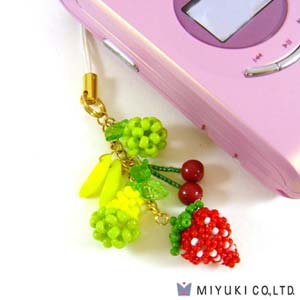 Miyuki Kit Charm Cell Strap Fruit Garden