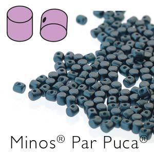 Czech Minos Beads 2.5x3mm by Puca Pastel Petrol Qty:5 grams