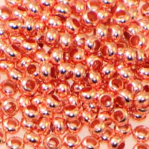 Metal Seedbeads Bright Copper 11/0 Qty:10g