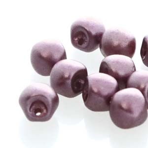 Czech Mini Mushroom Beads 5x6mm Pastel Burgundy Qty:25