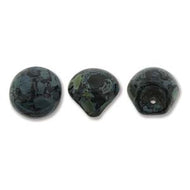 Czech Mushroom Beads 9x8mm Jet Picasso Qty:30 Strung *D*