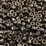 Czech Matubo Beads 6/0 3-Cut Jet Copper Luster Qty:10g