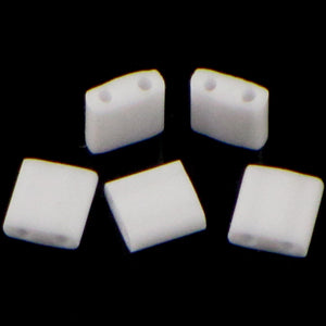 Miyuki Tila Beads 5mm 0402 White Opaque Qty:10g Tube
