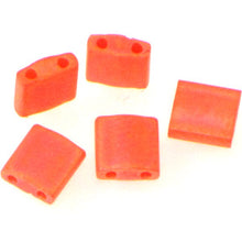 Load image into Gallery viewer, Miyuki Tila Beads 5mm 0406FR Orange Matte AB Qty:10g Tube
