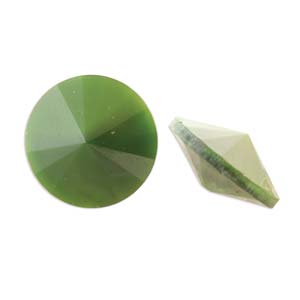 Matubo Rivoli 12mm Leaf Green Pearl Qty: 1