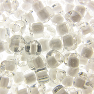 Miyuki Triangles 5/0 1104 Crystal/White Color Lined Qty:10g