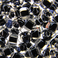 Miyuki Triangles 5/0 1106 Crystal/Black Color Lined Qty:10g
