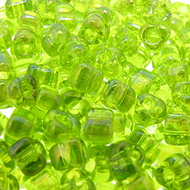 Miyuki Triangles 5/0 1153 Lime Green Transparent AB Qty:10g