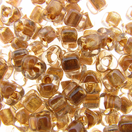 Miyuki Triangles 5/0 1522 Crystal/Sparkling Gold Lined Qty:10g
