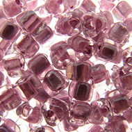 Miyuki Triangles 5/0 1523 Crystal/Amethyst Color Lined Qty:10g