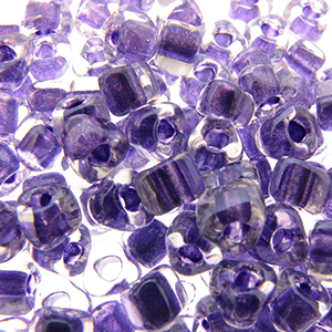 Miyuki Triangles 5/0 1531 Crystal/Purple Color Lined Qty:10g