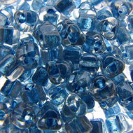 Miyuki Triangles 5/0 1556 Crystal/Sparkling Bright Blue Color Lined Qty:10g