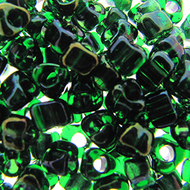 Miyuki Triangles 5/0 1812 Medium Green/Dark Green Color Lined Qty:10g