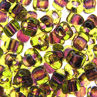 Miyuki Triangles 5/0 1814 Peridot/Burgundy Color Lined Qty:10g