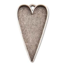 Load image into Gallery viewer, Patera Grande Pendant Heart 29X53mm Antique Silver Qty:1
