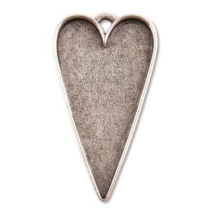 Patera Grande Pendant Heart 29X53mm Antique Silver Qty:1