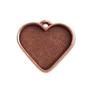 Patera Large Pendant Heart 33x29mm Antique Copper *D* Qty:1