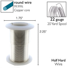 Load image into Gallery viewer, Craft Wire 22 Gauge Non Tarnish Silver Qty:20 yds
