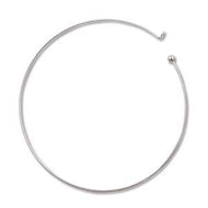 Choker Neck Wire 130mm Diameter Rhodium Color Qty:1