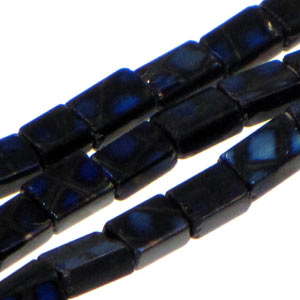 Czech Peacock Beads Tiny Flats 5X3.5mm Black Azuro Qty:40