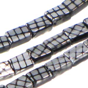 Czech Peacock Beads Tiny Flats 5X3.5mm Black Labrador Grid Qty:40