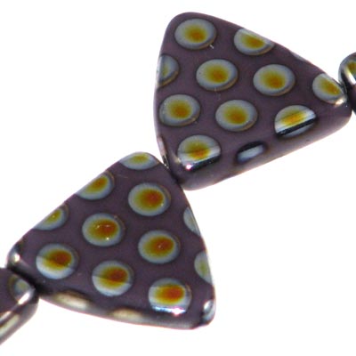 Czech Peacock Beads Triangles 17mm Violet Marea Qty:12