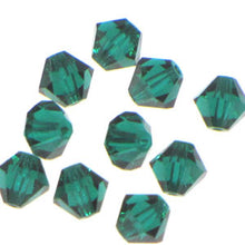 Load image into Gallery viewer, Preciosa 6mm Bicones Emerald Qty:21
