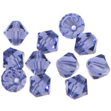 Load image into Gallery viewer, Preciosa 6mm Bicones Tanzanite Qty:21 strung
