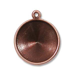 Pendant for 14mm Rivoli Copper Plated Qty:1